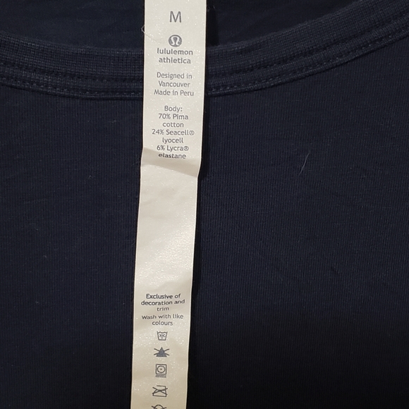 Lululemon Athletica Bodhi Long Sleeve Shirt Navy/Heathered Gray Medium - Picture 3 of 11